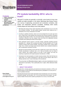 PV module bankability 2014