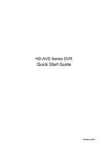 HD-AVS DVR Series Quick Start Guide V2.0.0