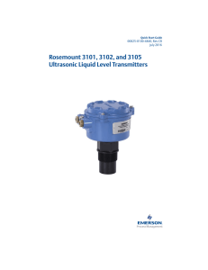 Rosemount 3101, 3102, and 3105 Ultrasonic Liquid Level