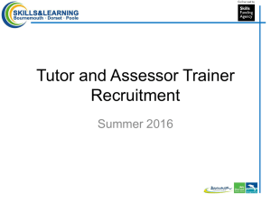 Tutor and Assessor Trainer Recruitment