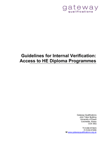 Guidelines for Internal Verification