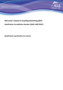 ASA Level 1 Award in Coaching Swimming (QCF)