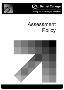 Assessment Policy - Barnet and Southgate College