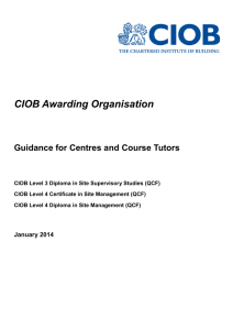 Centre and Course Tutor Guidance