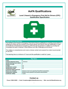 AoFA Qualifications