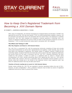 How to Keep One`s Registered Trademark from Becoming a .XXX