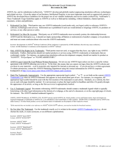 ANSYS Trademark Usage Guidelines