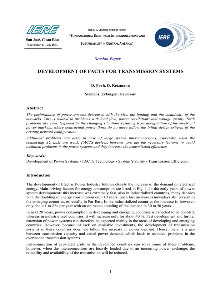 DEVELOPMENT OF FACTS FOR TRANSMISSION SYSTEMS