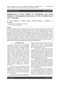 Enhancement of Power Quality in Transmission Line Using Flexible