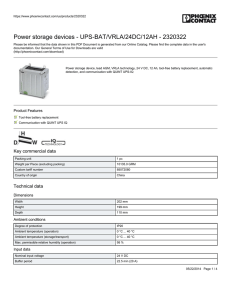 Power storage devices - UPS-BAT/VRLA/24DC/12AH