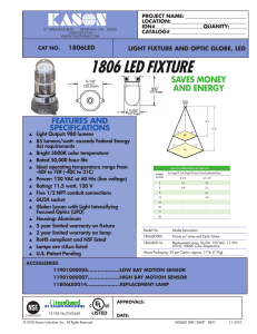 Kason 1806 LED Fixture Specification Sheet