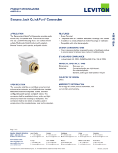 Banana Jack QuickPort® Connector