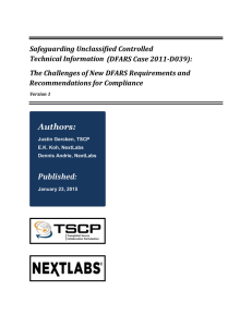 Safeguarding Unclassified Controlled Technical Information: The
