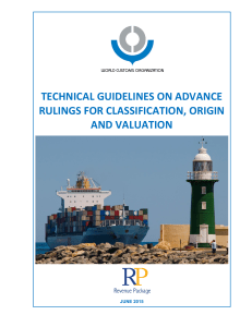 Technical Guidelines on Advance Rulings for Classification, Origin