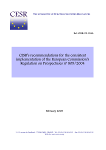 CESR`s recommendations for the consistent implementation