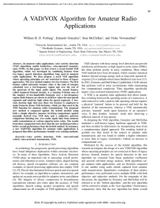 A VAD/VOX Algorithm for Amateur Radio Applications