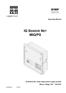 IQ SensorNet MIQ PS Module User Manual