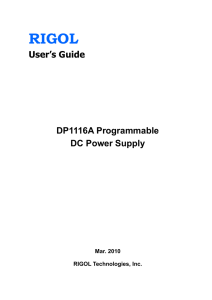 User`s Guide DP1116A Programmable DC Power Supply