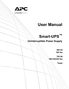 User Manual Smart-UPS ™ Uninterruptible Power Supply