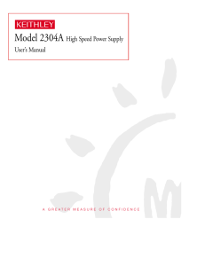 Model 2304A High Speed Power Supply User`s Manual