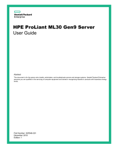 HPE ProLiant ML30 Gen9 Server User Guide
