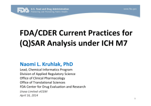 FDA/CDER Current Practices for (Q)SAR Analysis