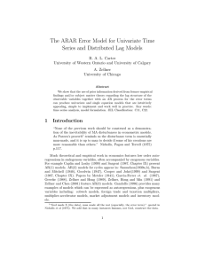 The ARAR Error Model for Univariate Time Series and Distributed