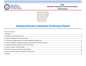 Arkansas Educator Preparation Program Annual Report