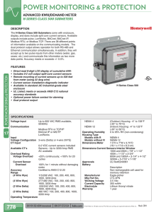 H-Series Class 500 Submeters Catalog Page