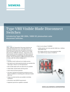 Type VBII Visible Blade Disconnect Switches