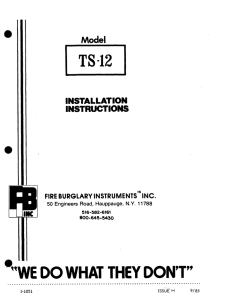 Model TS-12 Fire Alarm Control Panel – "notes" pages4 and 5