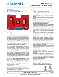 SFC-200 Series SFC-200 SERIES FIRE ALARM CONTROL PANELS