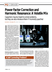 Power Factor Correction and Harmonic Resonance: A