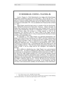 Wagner Memoriam - Energy Law Journal