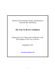 The Year in Review Guidance