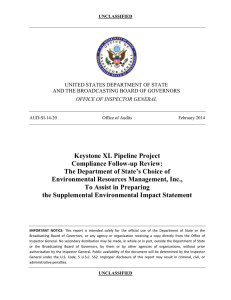 Keystone XL Pipeline Project Compliance Follow