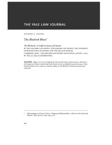 The Bluebook Blues - The Yale Law Journal