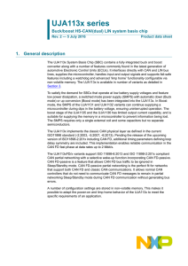 UJA113x series Buck/boost HS-CAN/(dual) LIN system basis chip