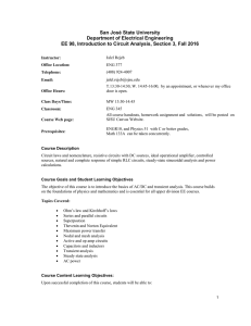 Syllabus  - Electrical Engineering