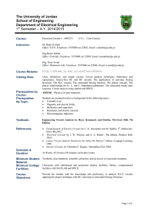 Course Description - The University of Jordan