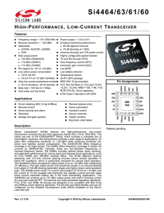 Si4461-C2A-GMR Datasheet