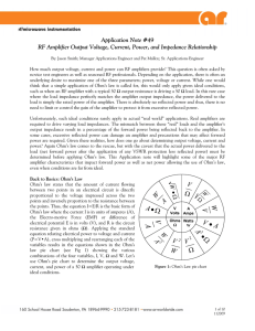 RF Amplifier Output Voltage, Current, Power, and Impedance