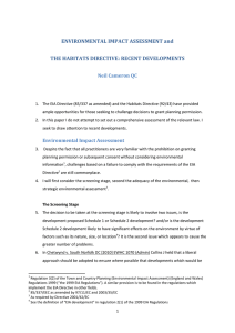 ENVIRONMENTAL IMPACT ASSESSMENT and THE HABITATS