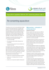 Re-consenting aquaculture