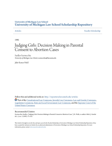 Judging Girls: Decision Making in Parental Consent to Abortion Cases