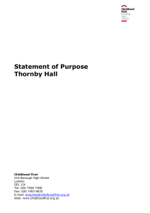 Statement of Purpose Thornby Hall