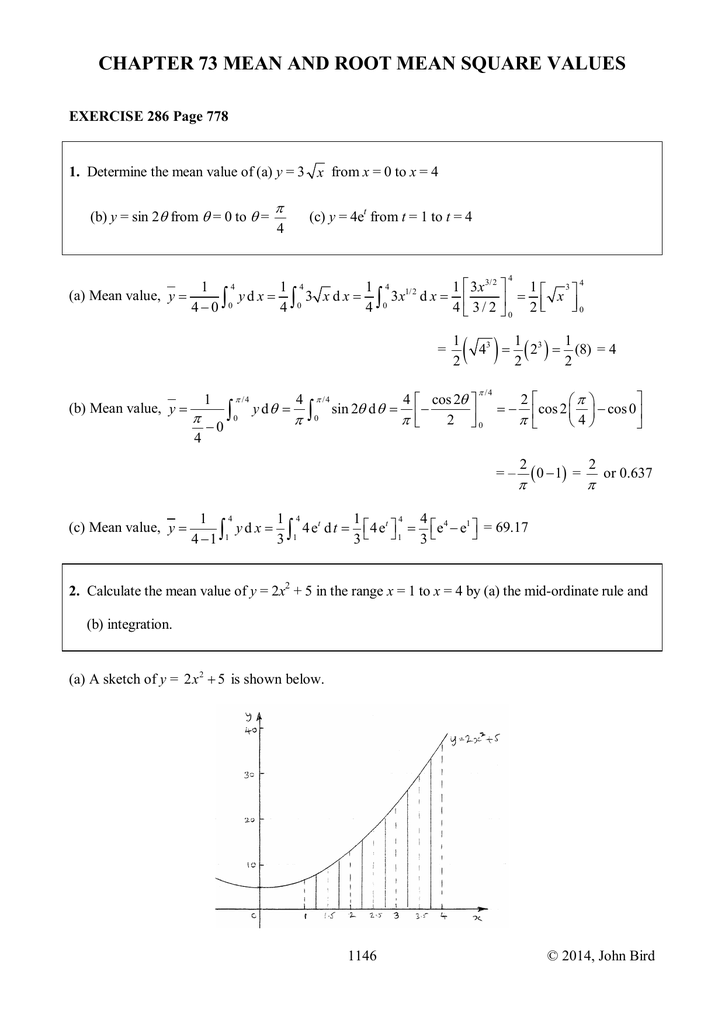 Chapter 73 Mean And Root Mean Square Values