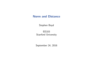 Norm and Distance - Stanford University