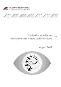 Evaluation at a Glance: Priority Learners in New Zealand Schools