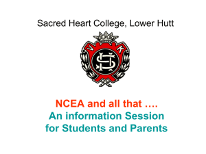 Understanding NCEA - Sacred Heart College